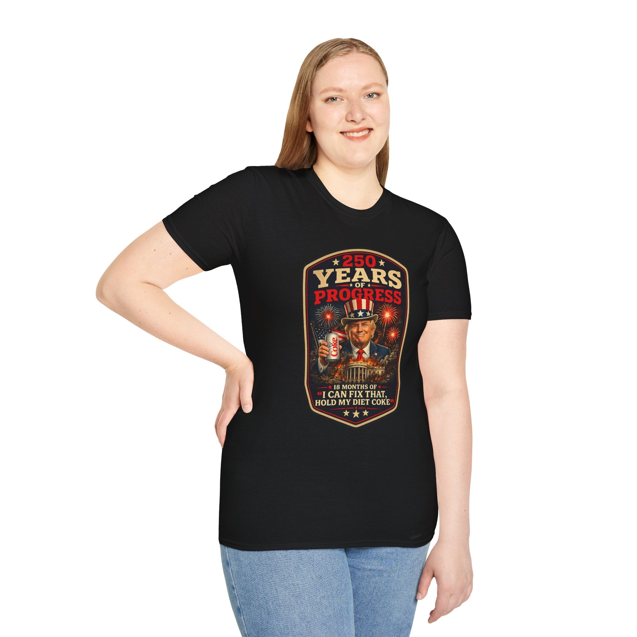 Patriotic Retro Uncle Sam T-Shirt – "250 Years of Progress" Vintage Americana Tee