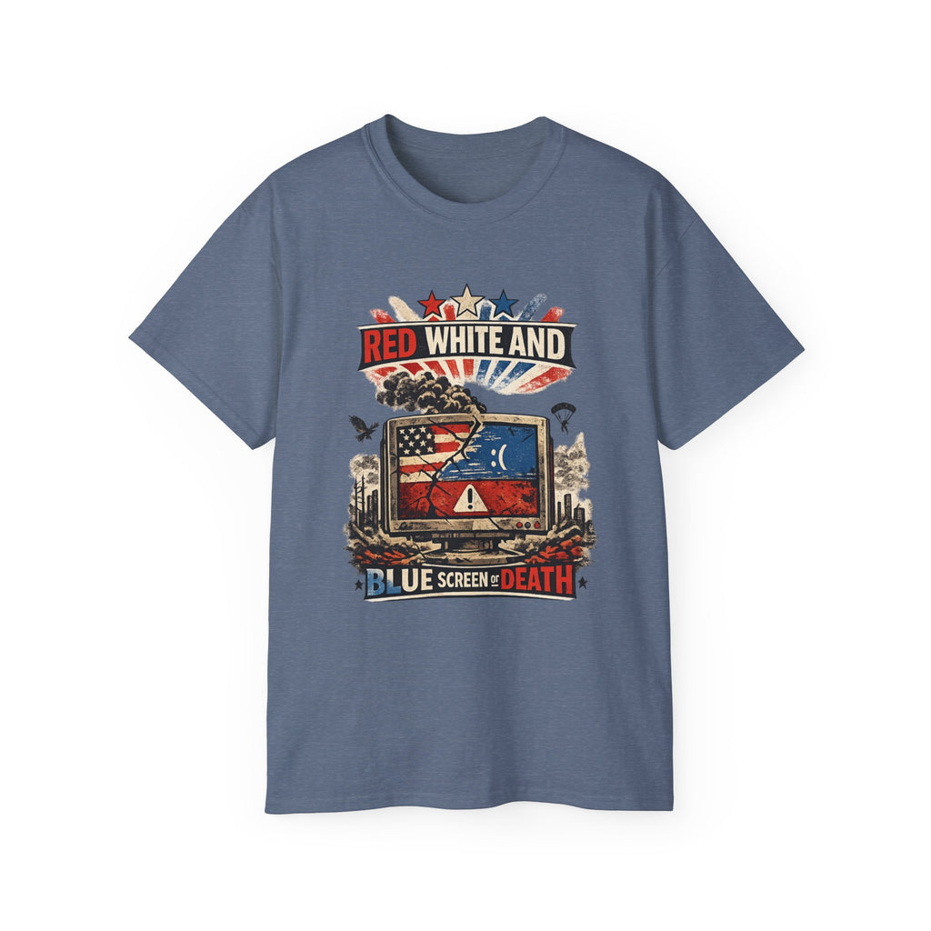 Patriotic 'Red White and Blue Screen of Death' Graphic Tee