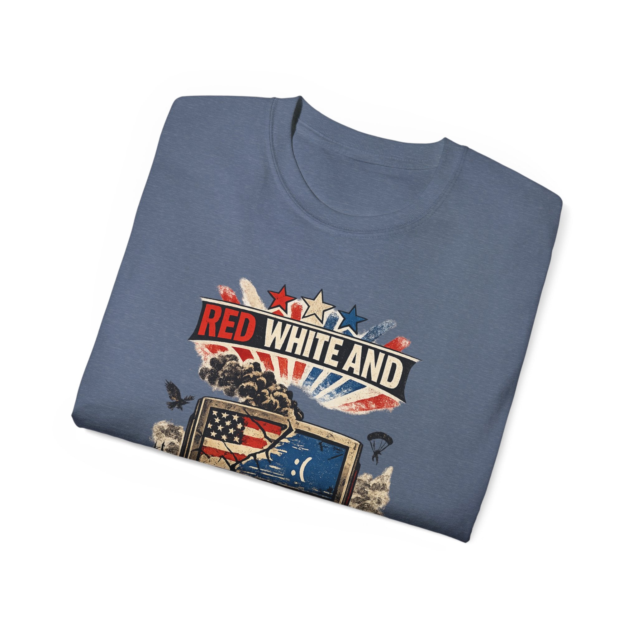 Patriotic 'Red White and Blue Screen of Death' Graphic Tee