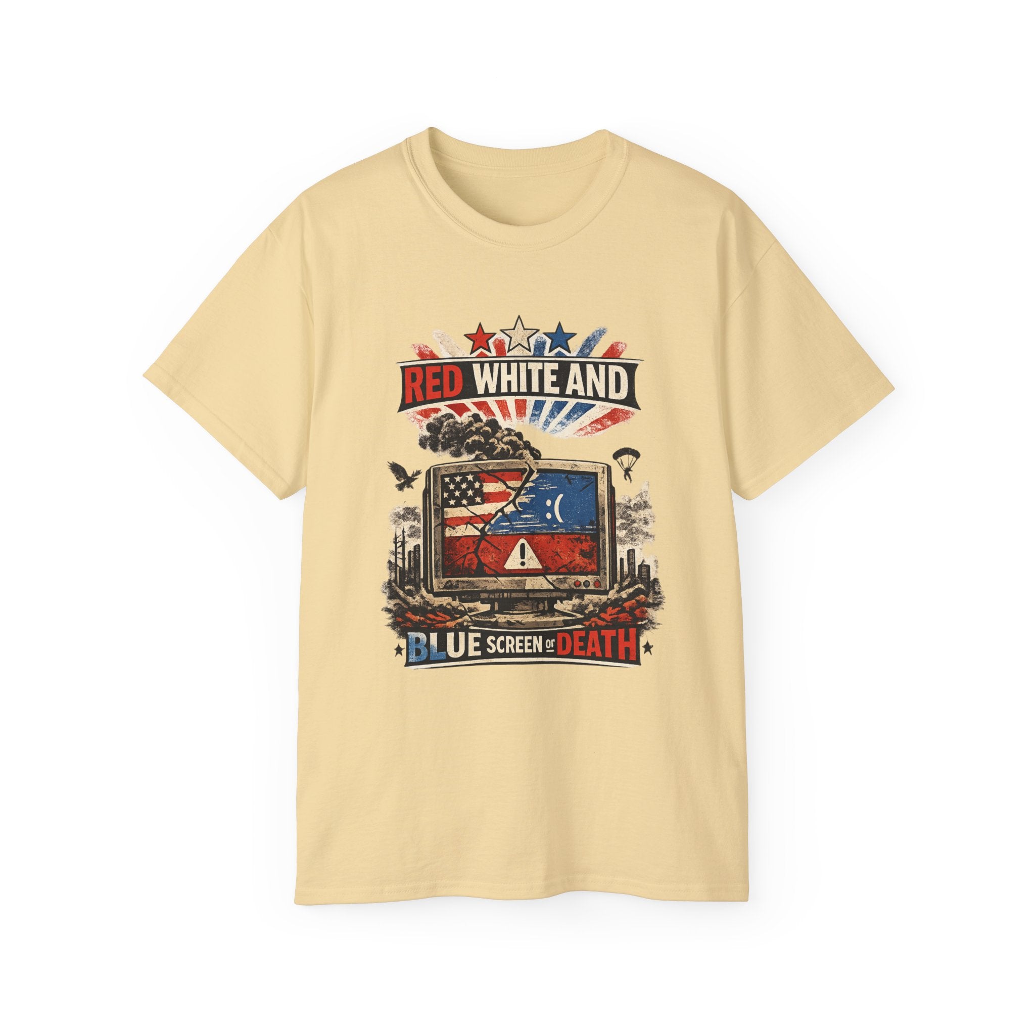 Patriotic 'Red White and Blue Screen of Death' Graphic Tee
