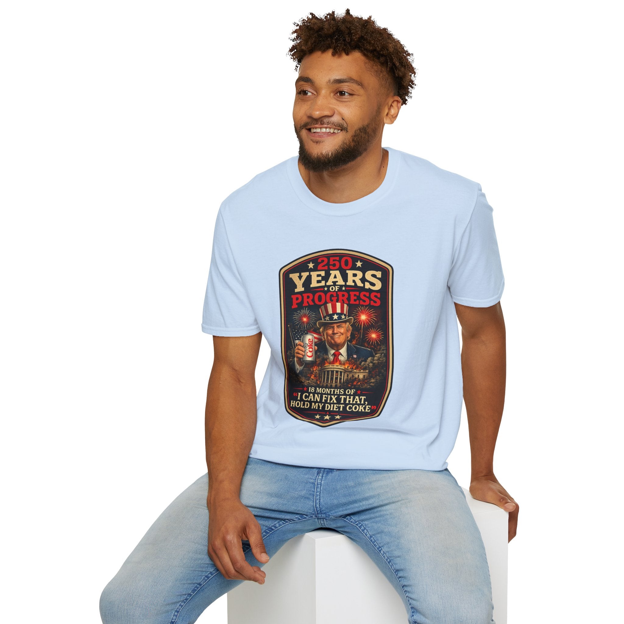 Patriotic Retro Uncle Sam T-Shirt – "250 Years of Progress" Vintage Americana Tee