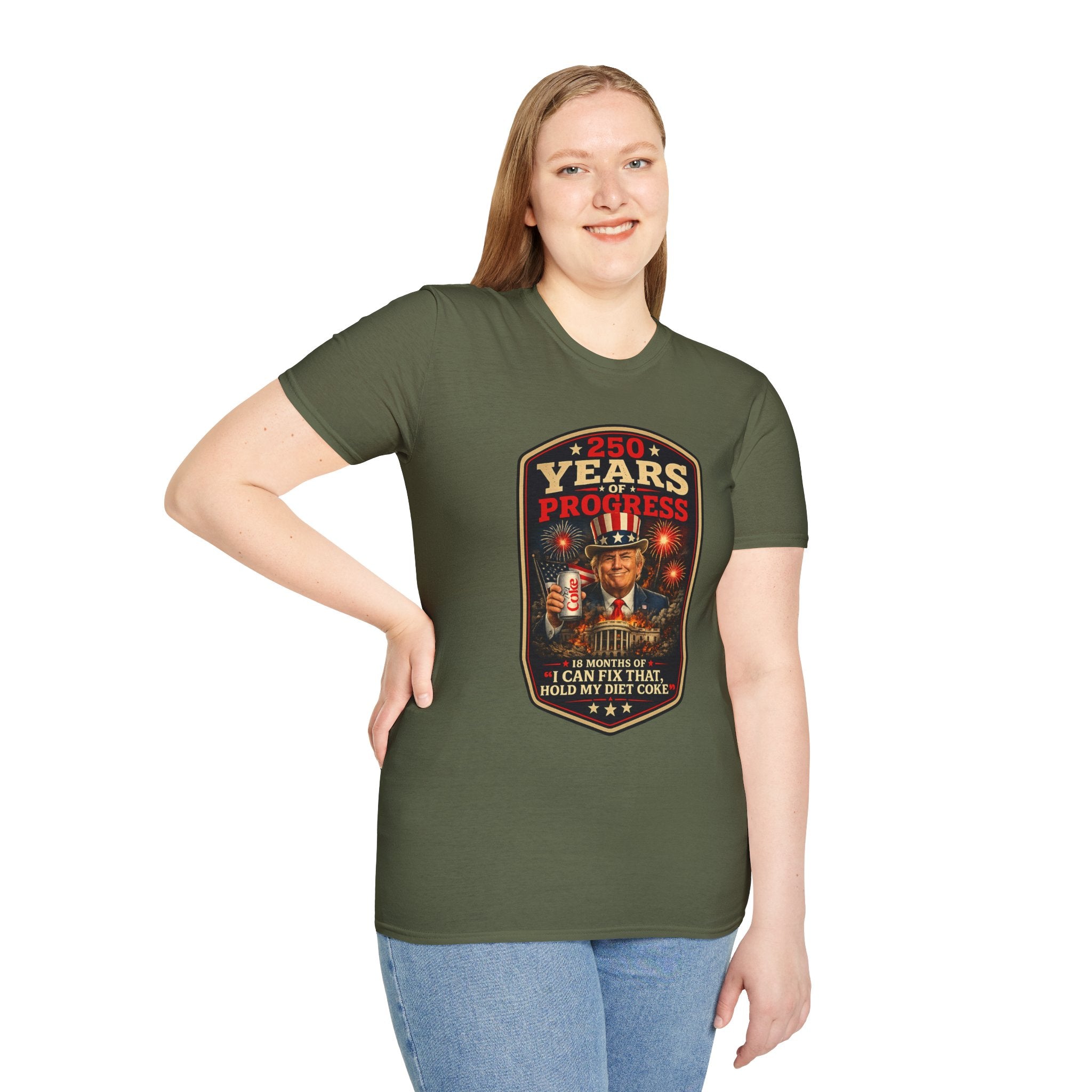 Patriotic Retro Uncle Sam T-Shirt – "250 Years of Progress" Vintage Americana Tee