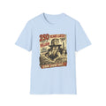 Retro Political Poster T-Shirt — "250 Years Later the Villain Was a Spray-Tanned Game Show Host"