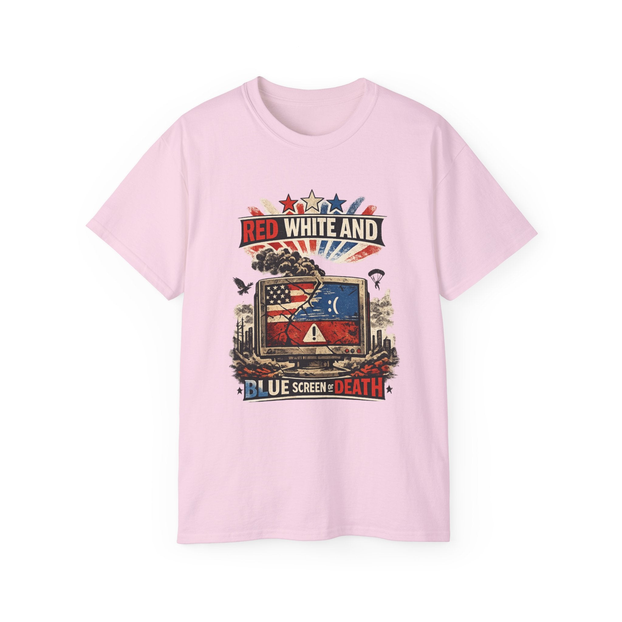 Patriotic 'Red White and Blue Screen of Death' Graphic Tee