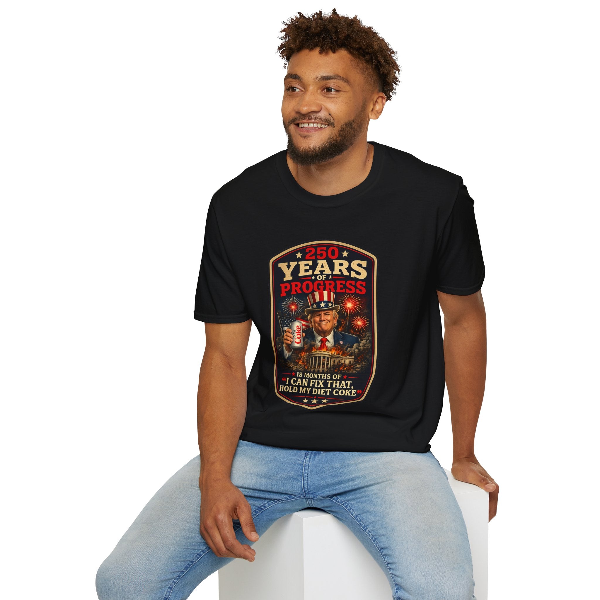 Patriotic Retro Uncle Sam T-Shirt – "250 Years of Progress" Vintage Americana Tee