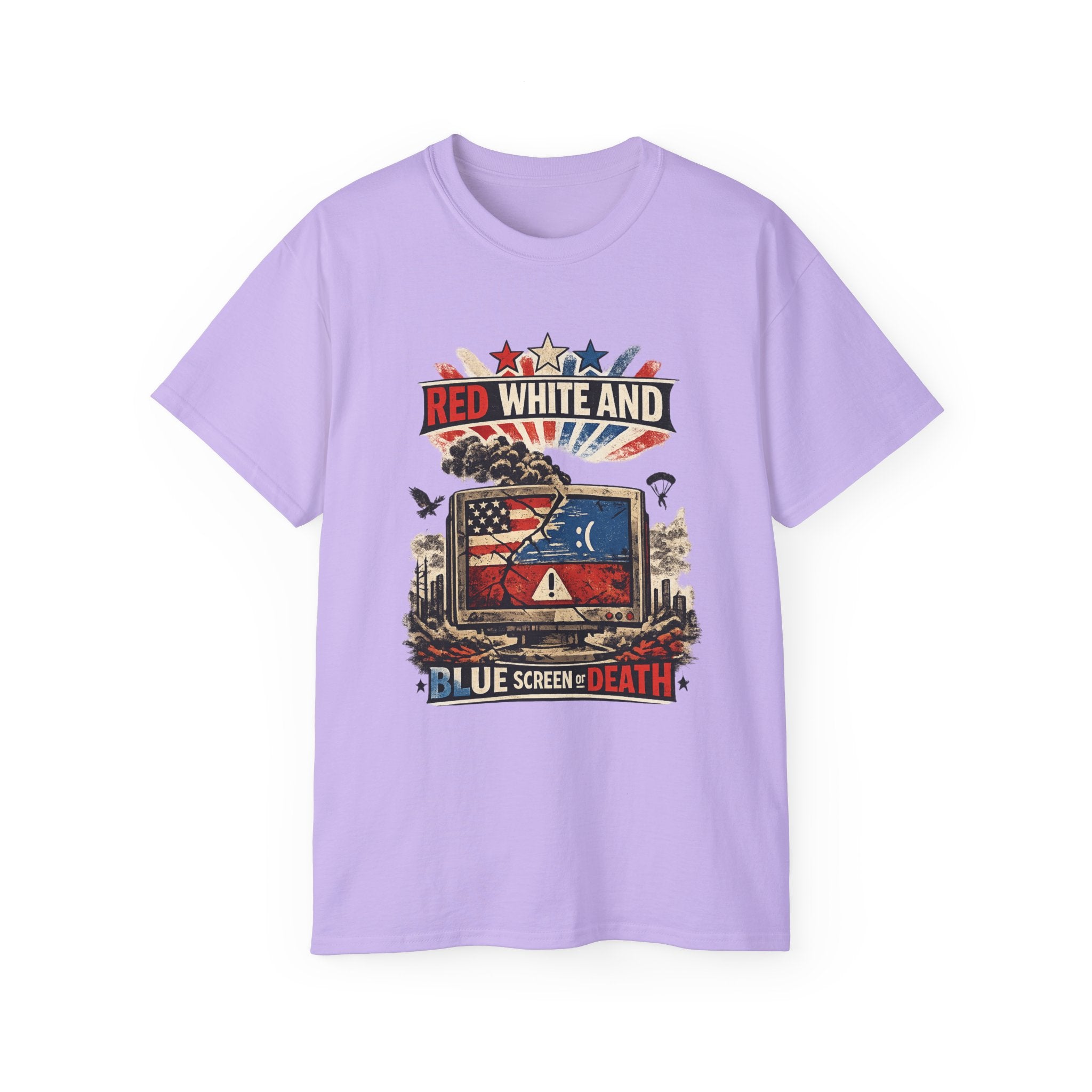 Patriotic 'Red White and Blue Screen of Death' Graphic Tee