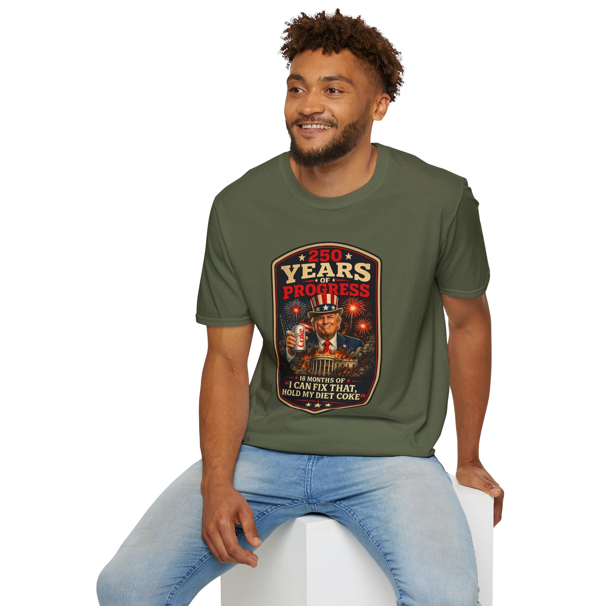 Patriotic Retro Uncle Sam T-Shirt – "250 Years of Progress" Vintage Americana Tee