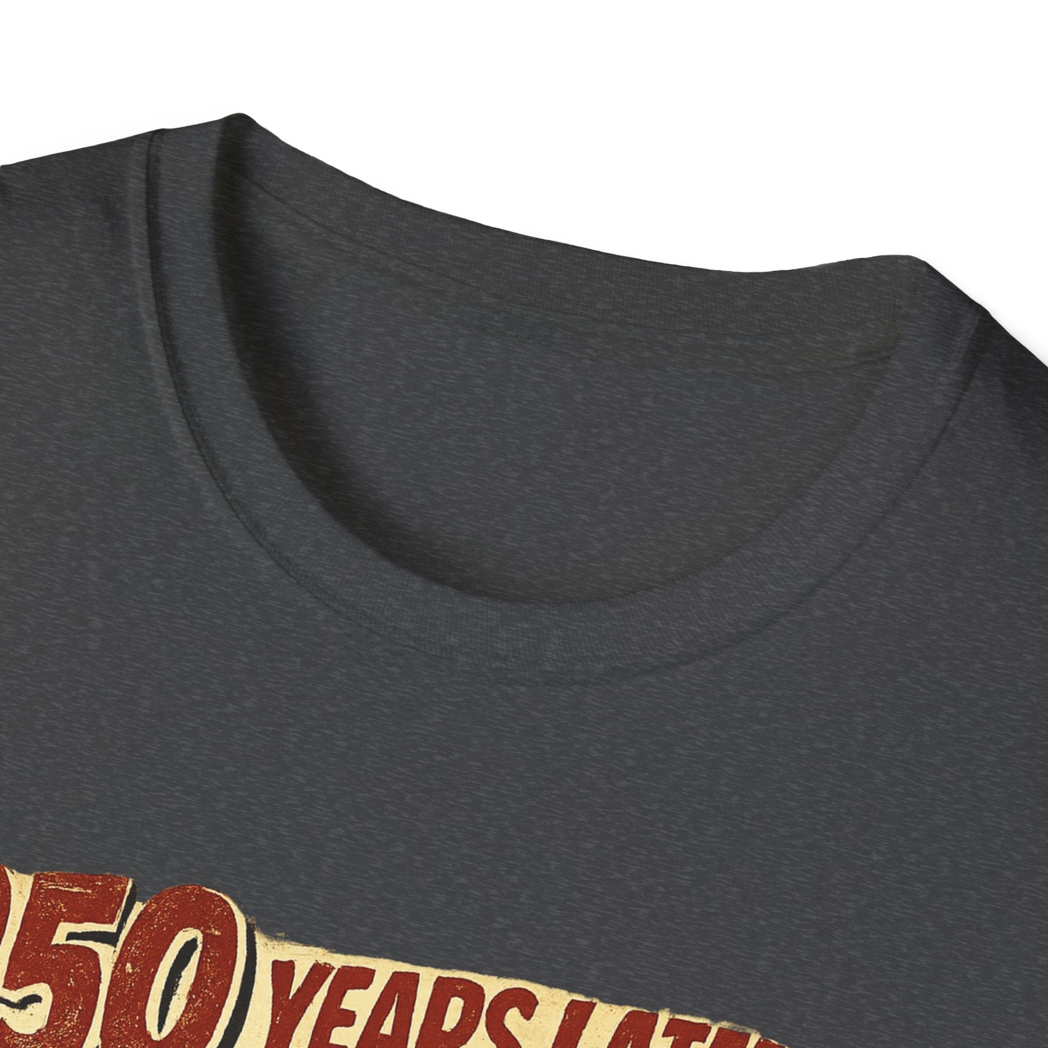 Retro Political Poster T-Shirt — "250 Years Later the Villain Was a Spray-Tanned Game Show Host"