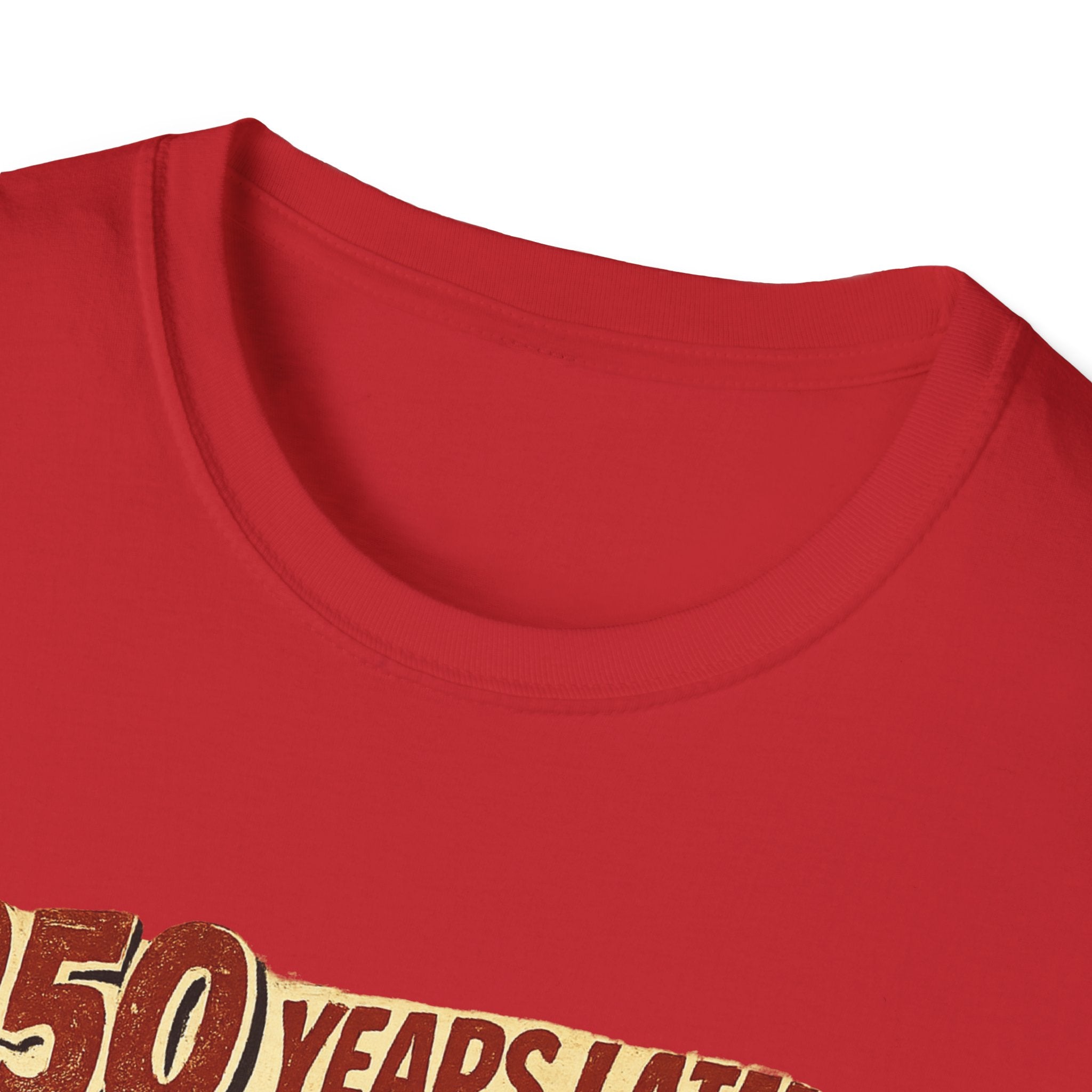Retro Political Poster T-Shirt — "250 Years Later the Villain Was a Spray-Tanned Game Show Host"
