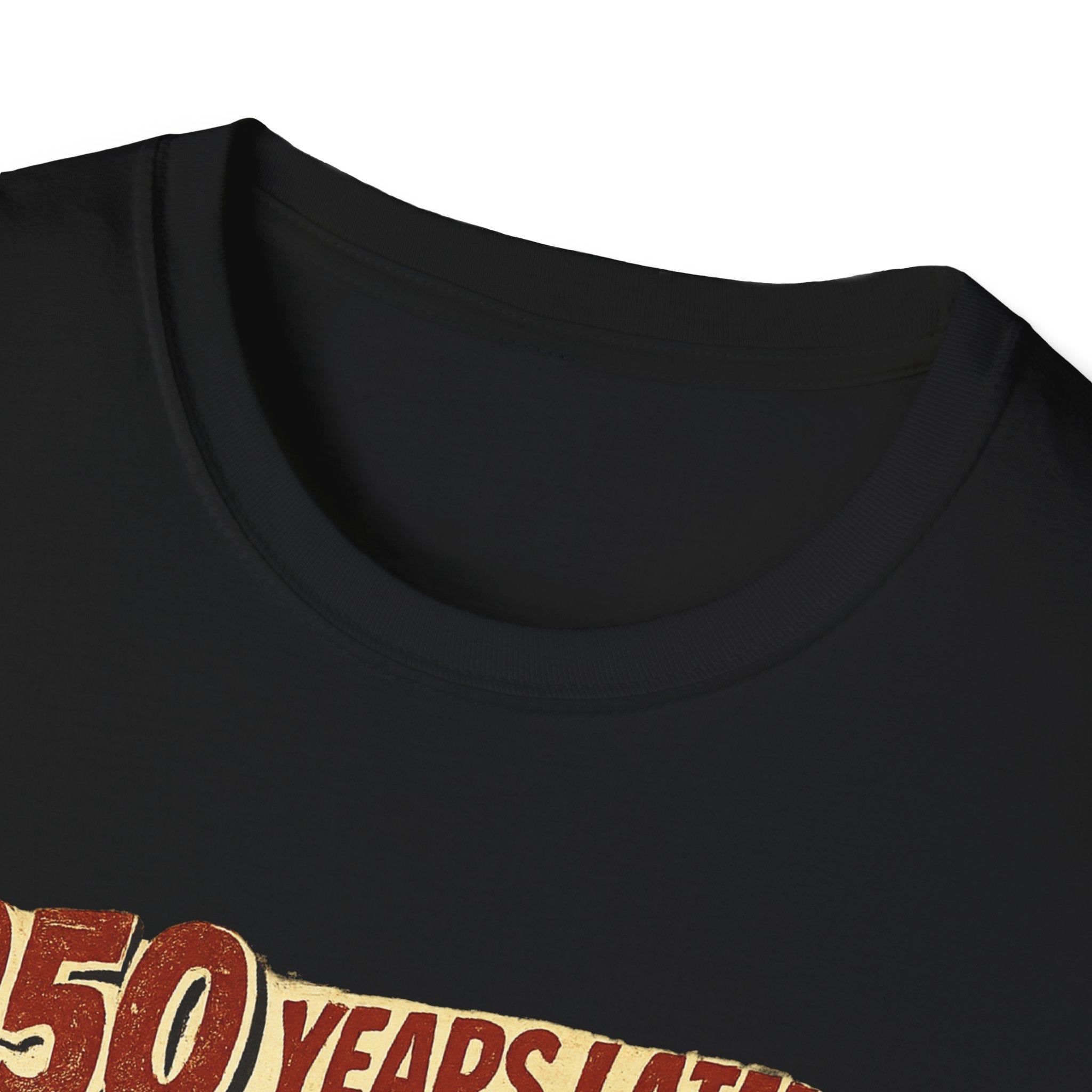 Retro Political Poster T-Shirt — "250 Years Later the Villain Was a Spray-Tanned Game Show Host"