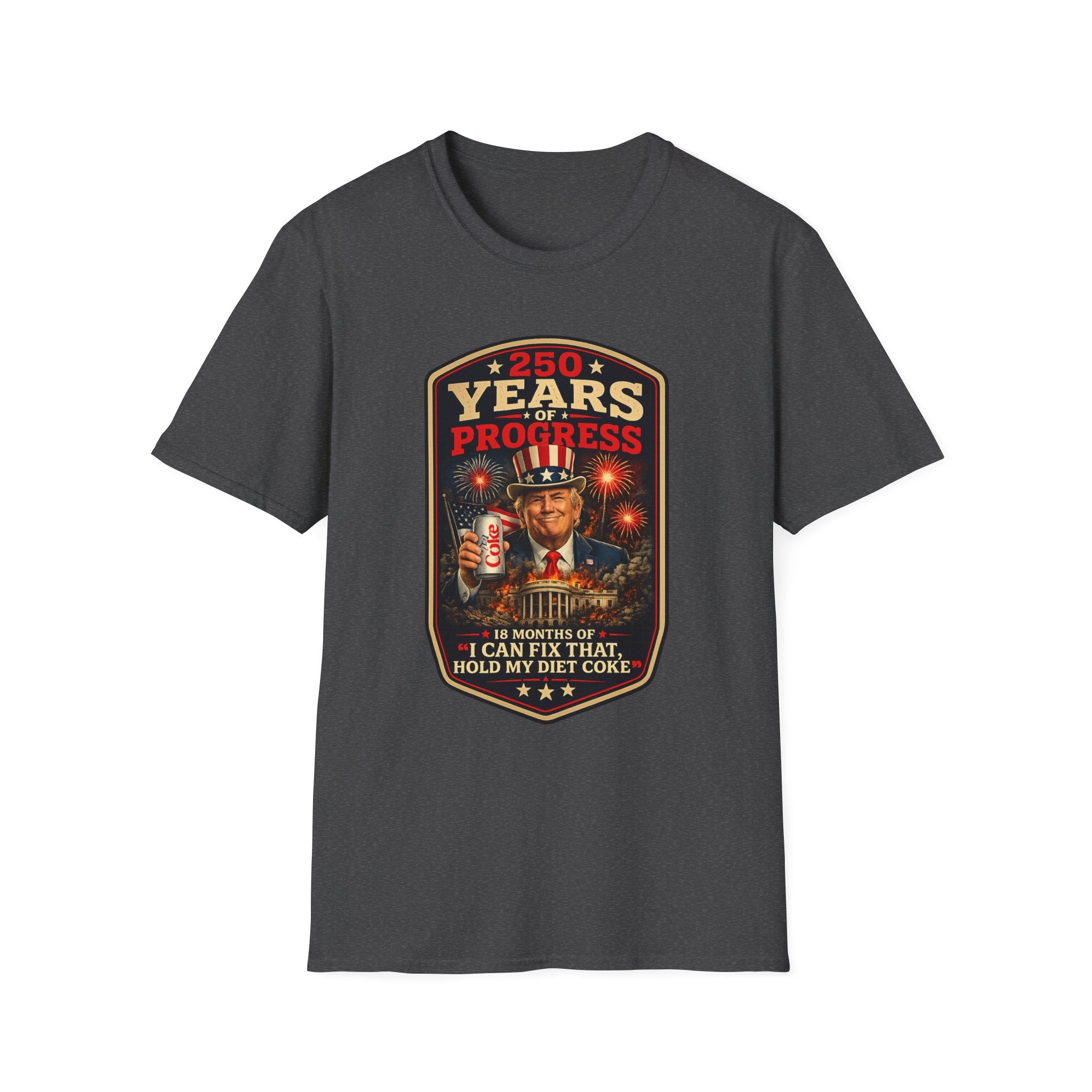 Patriotic Retro Uncle Sam T-Shirt – "250 Years of Progress" Vintage Americana Tee