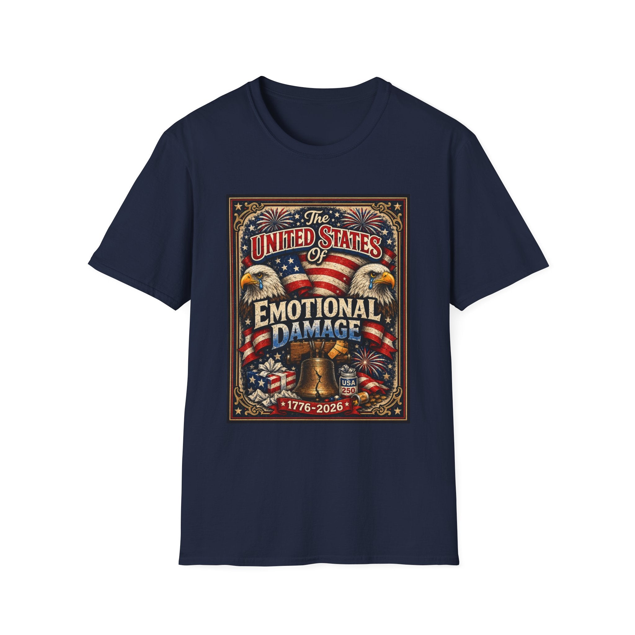 Emotional Damage Patriotic T-Shirt — "The United States of Emotional Damage" Vintage Liberty Tee