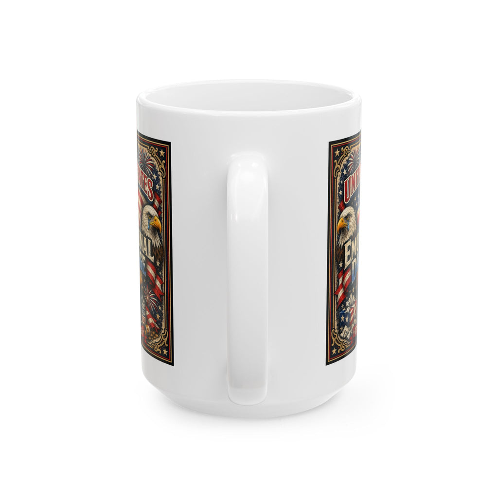 United States of Emotional Damage Patriotic Eagle Ceramic Mug – Proud American 15oz Coffee Cup