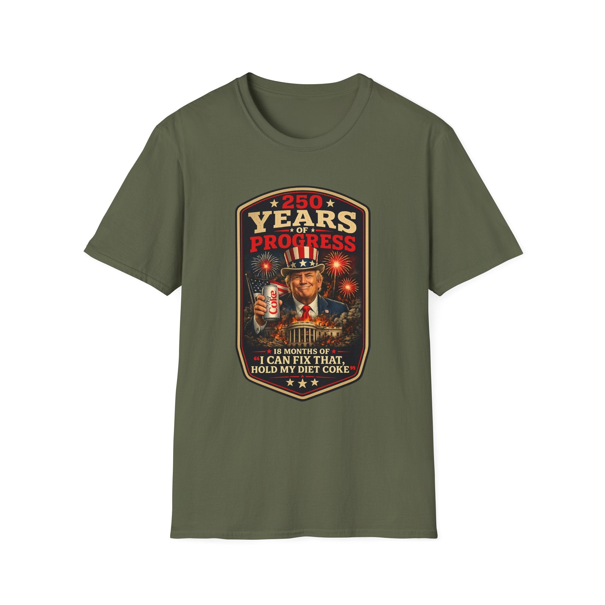 Patriotic Retro Uncle Sam T-Shirt – "250 Years of Progress" Vintage Americana Tee