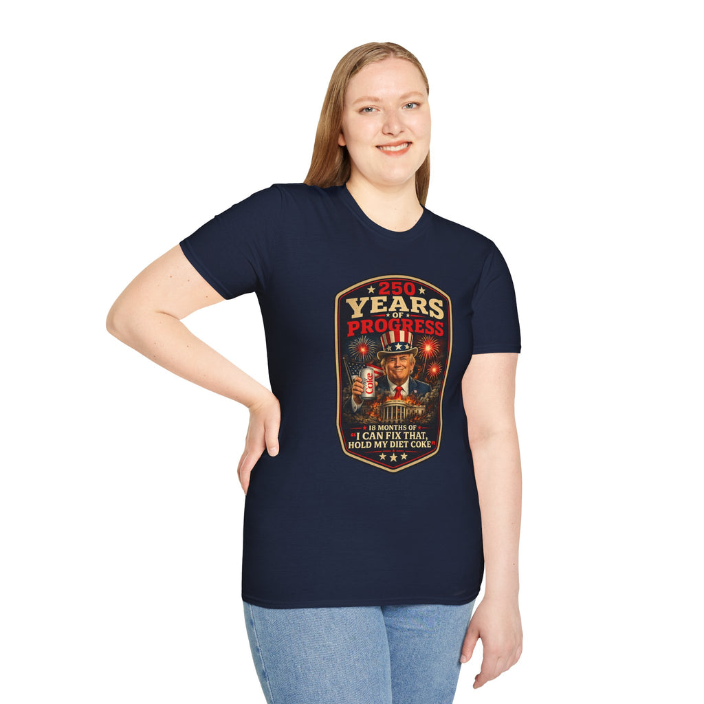 Patriotic Retro Uncle Sam T-Shirt – "250 Years of Progress" Vintage Americana Tee
