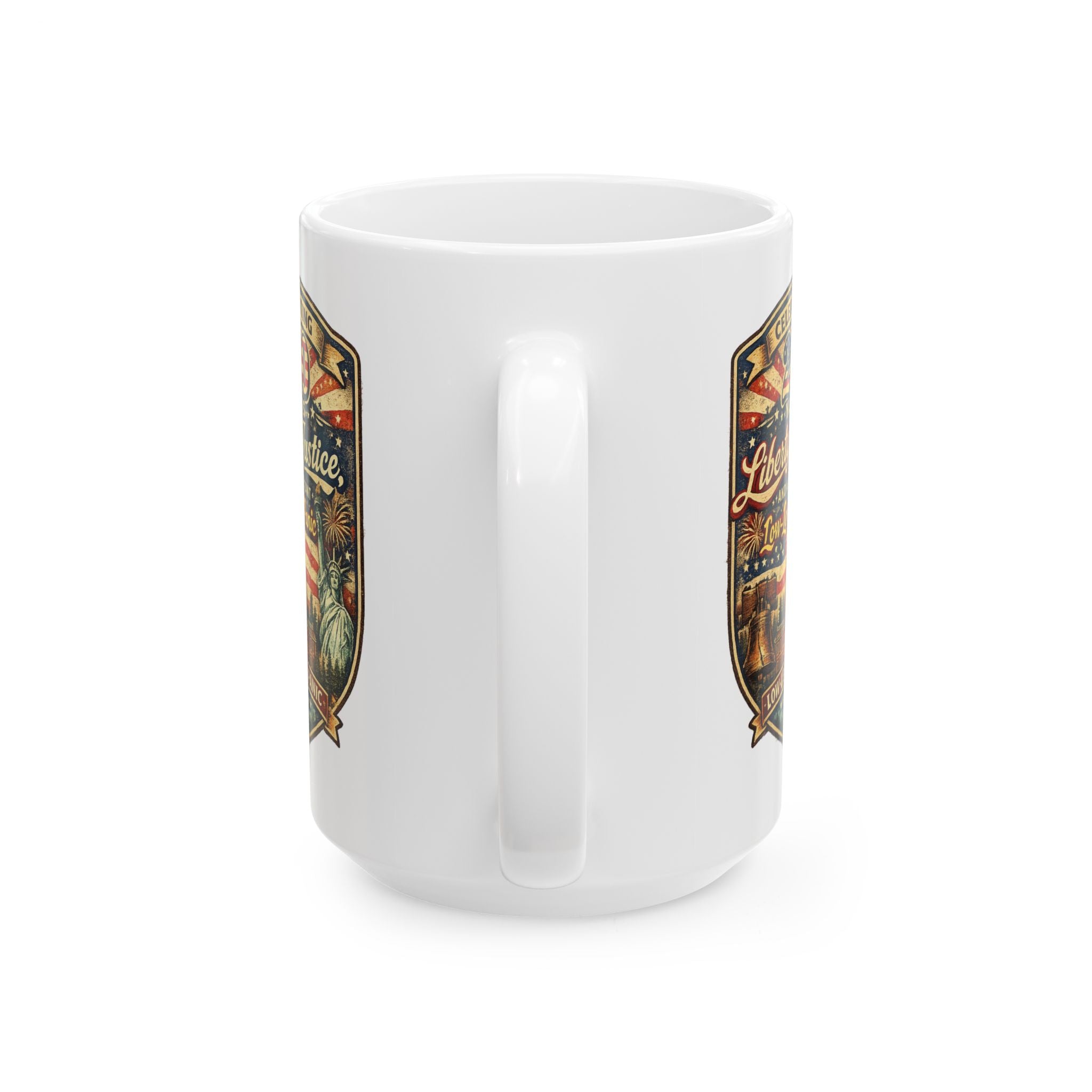 250 year liberty justice and low key panic Coffee Cup 15oz