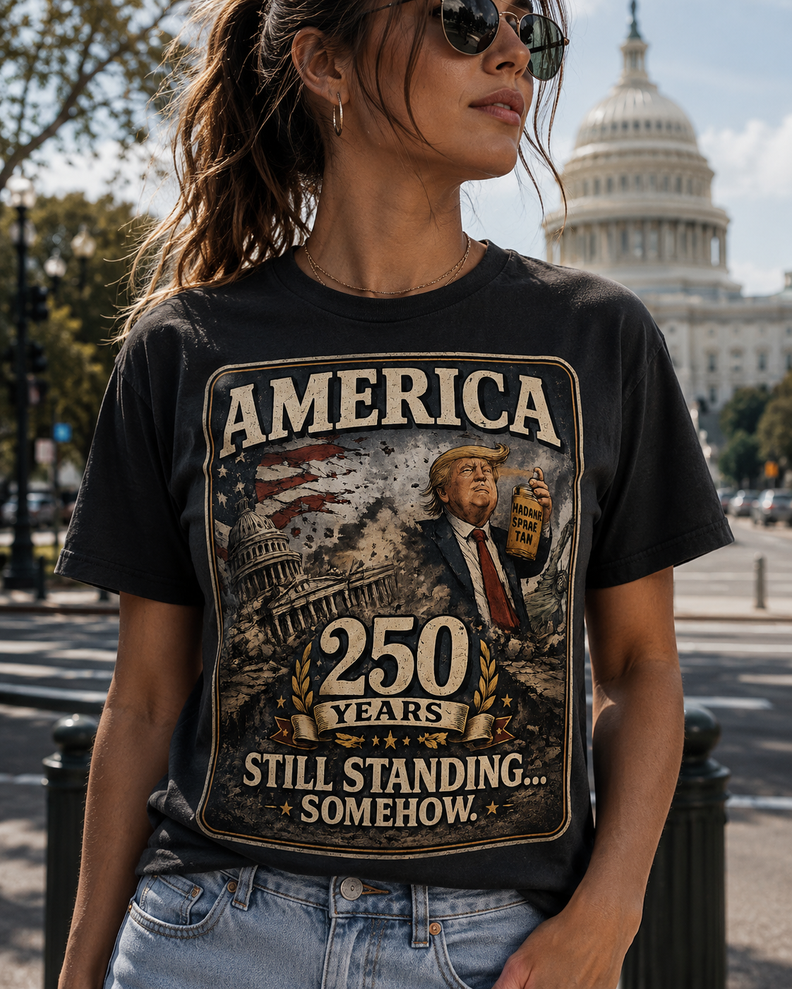 America 250 Years T-Shirt — Still Standing Patriotic Vintage Tee