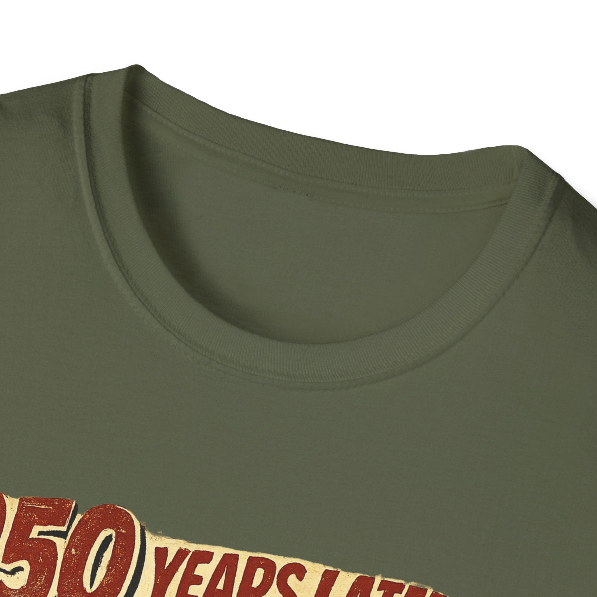 Retro Political Poster T-Shirt — "250 Years Later the Villain Was a Spray-Tanned Game Show Host"