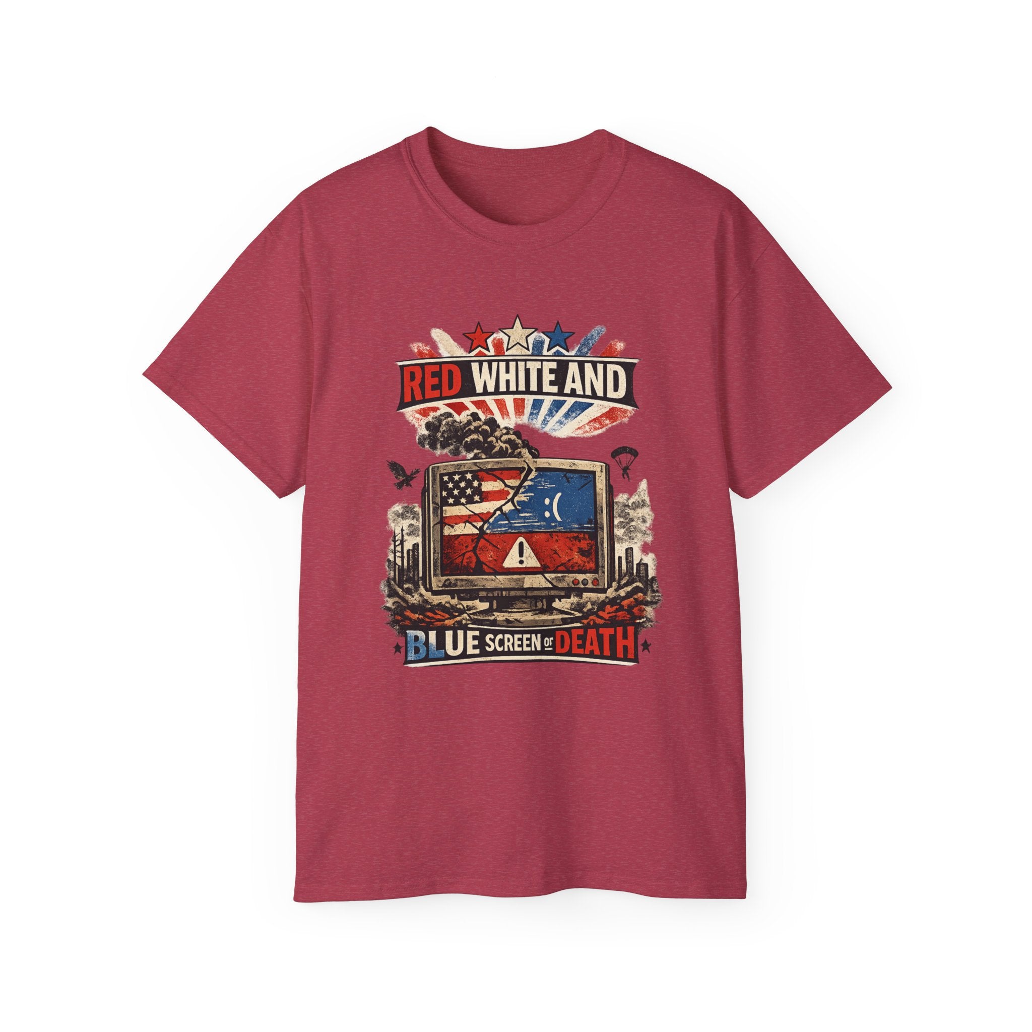 Patriotic 'Red White and Blue Screen of Death' Graphic Tee