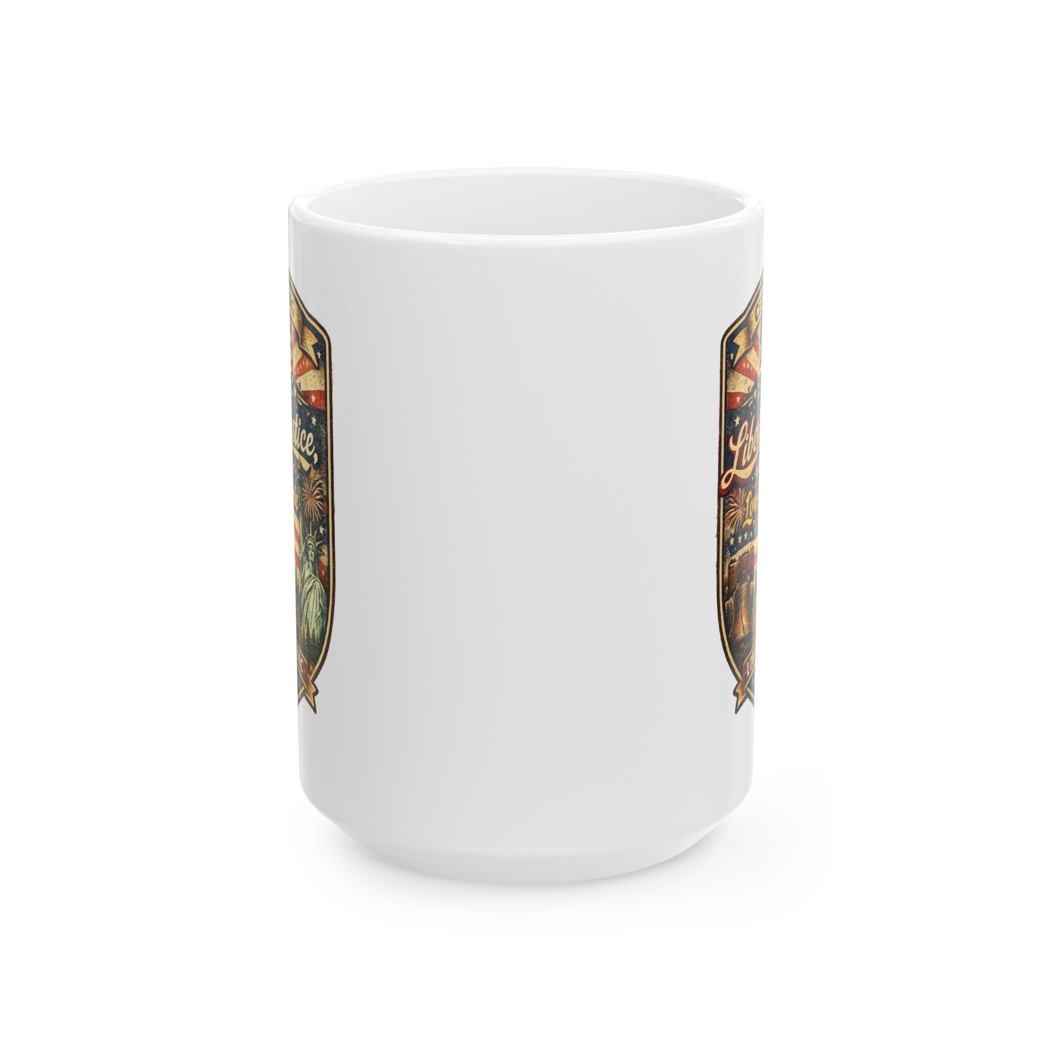 250 year liberty justice and low key panic Coffee Cup 15oz