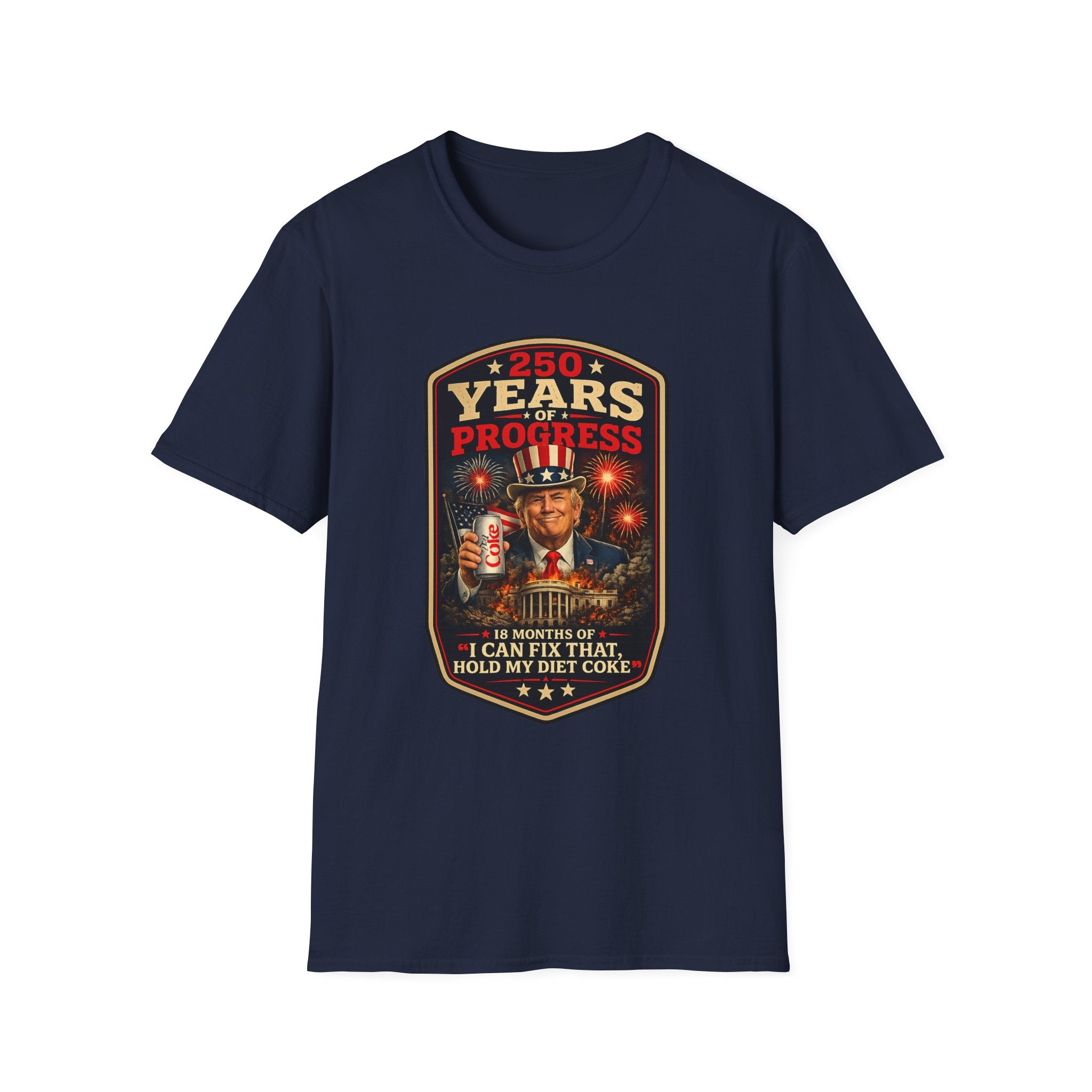 Patriotic Retro Uncle Sam T-Shirt – "250 Years of Progress" Vintage Americana Tee
