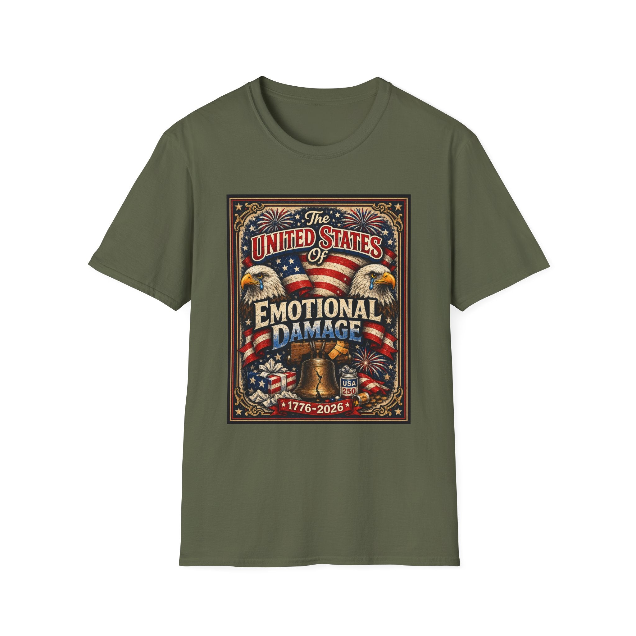 Emotional Damage Patriotic T-Shirt — "The United States of Emotional Damage" Vintage Liberty Tee