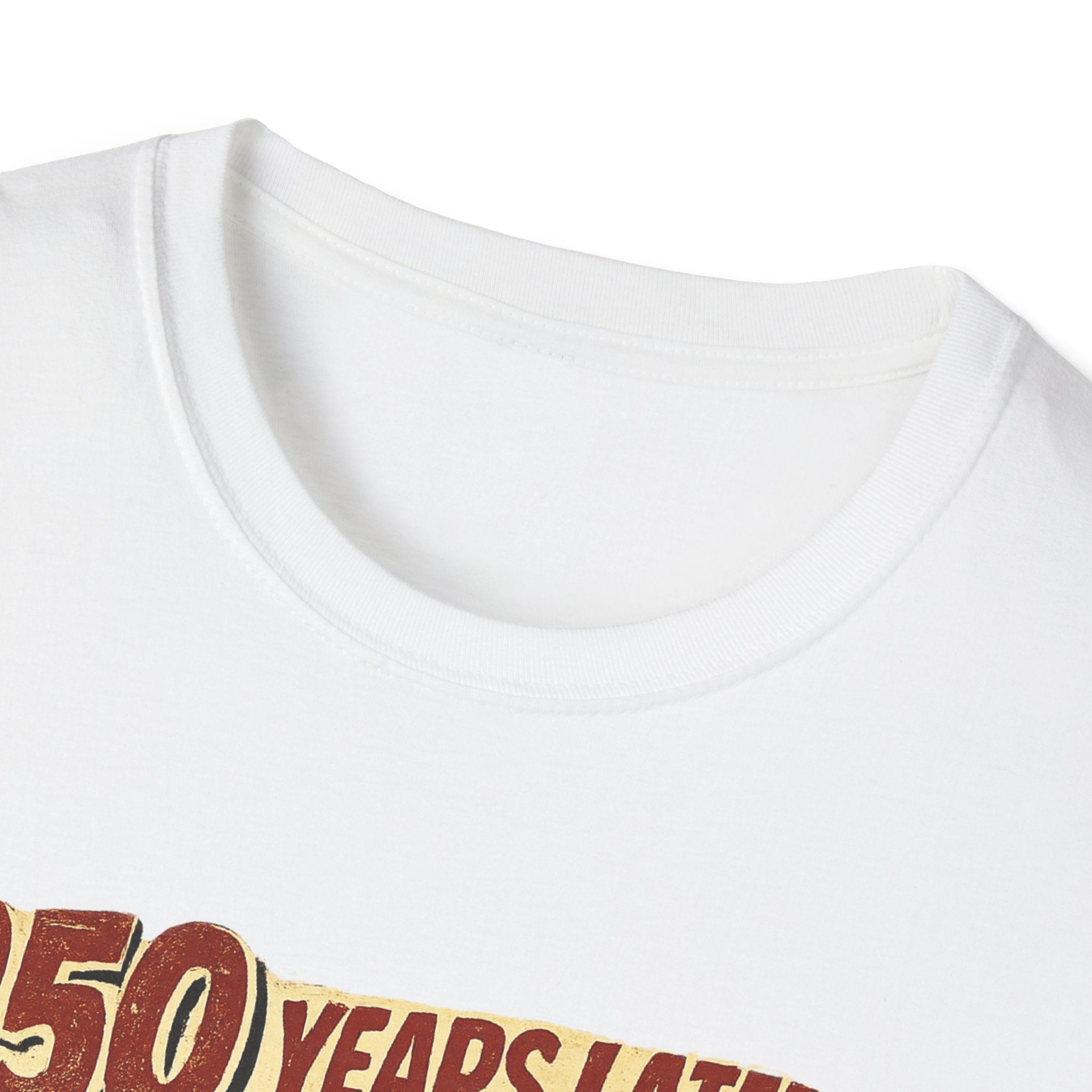 Retro Political Poster T-Shirt — "250 Years Later the Villain Was a Spray-Tanned Game Show Host"