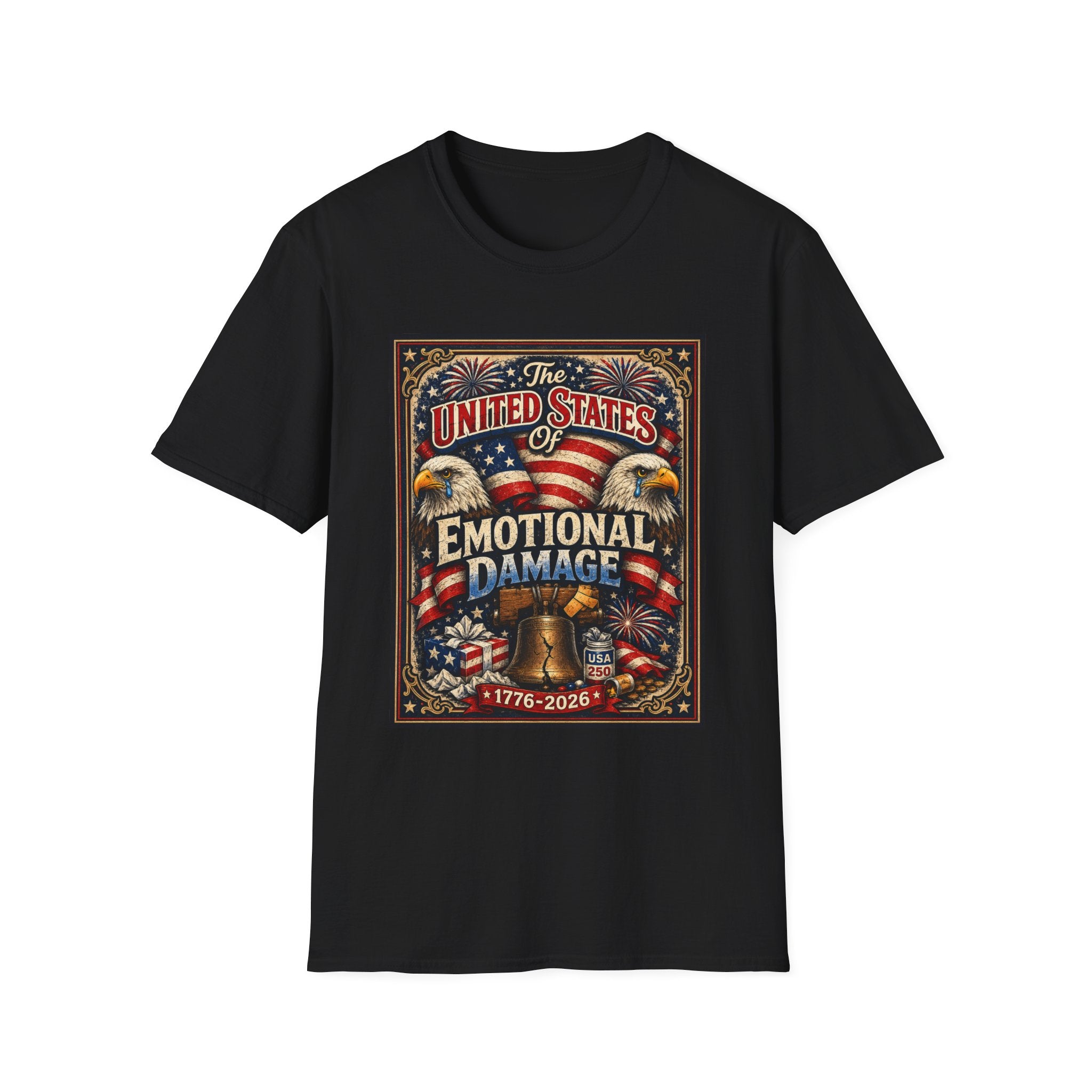 Emotional Damage Patriotic T-Shirt — "The United States of Emotional Damage" Vintage Liberty Tee