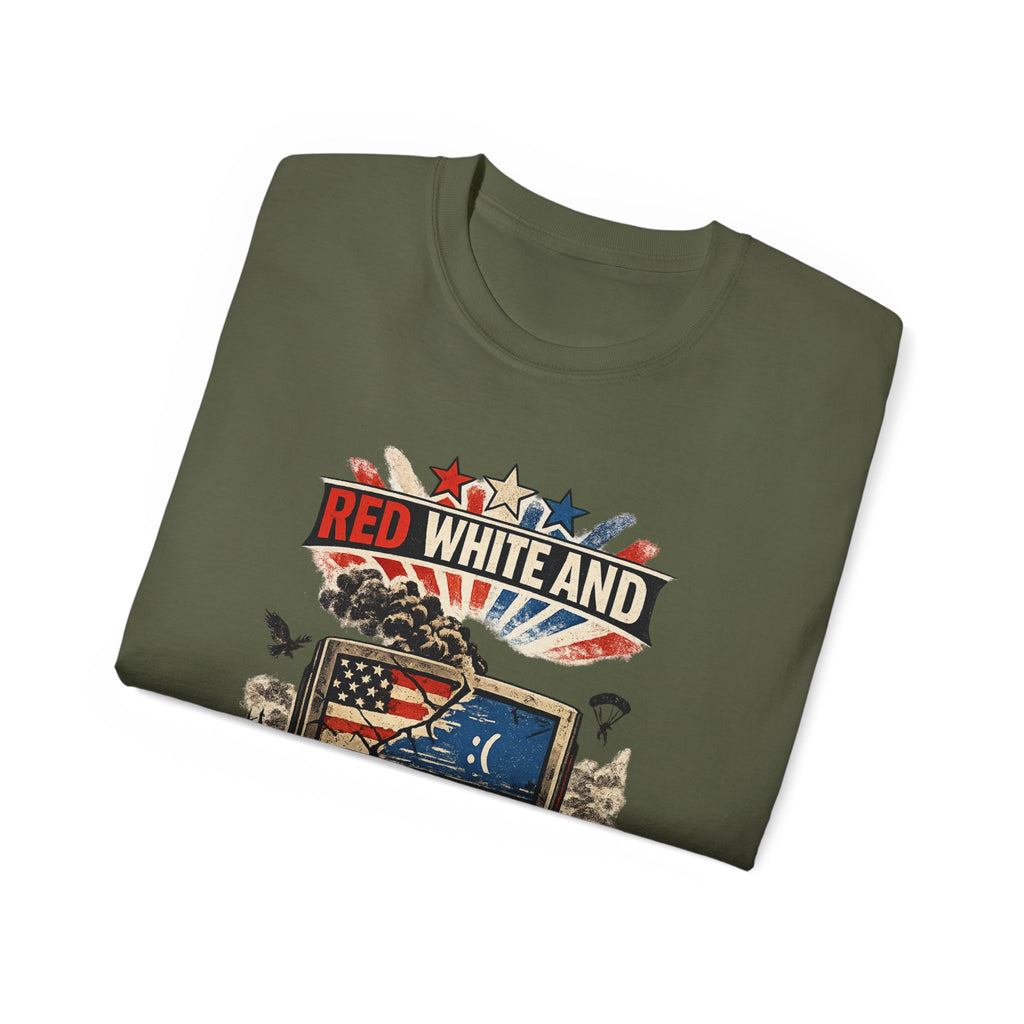 Patriotic 'Red White and Blue Screen of Death' Graphic Tee