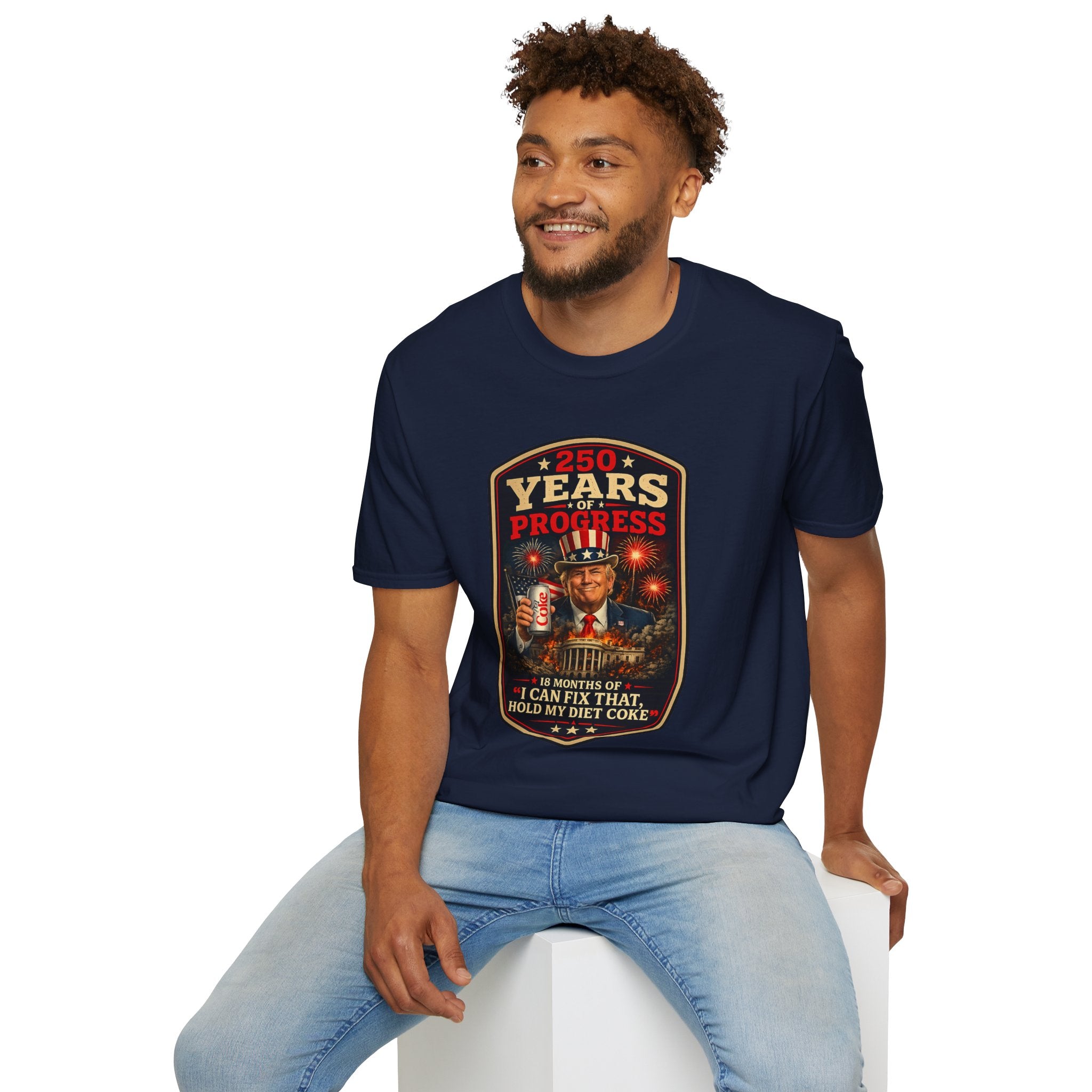 Patriotic Retro Uncle Sam T-Shirt – "250 Years of Progress" Vintage Americana Tee